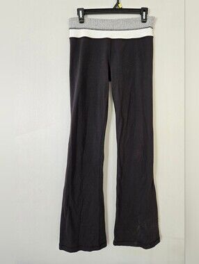 Lululemon Groove Pant *Full-On Luon (Tall)Heathered Herringbone Black White S 6
